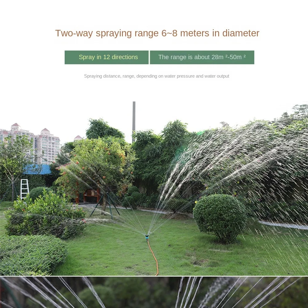 360 Degree Automatic Multi Head Sprinkler ABS Gardening Sprinkler Plant Watering Device With Spray Garden Lawn Sprinkler Lawn