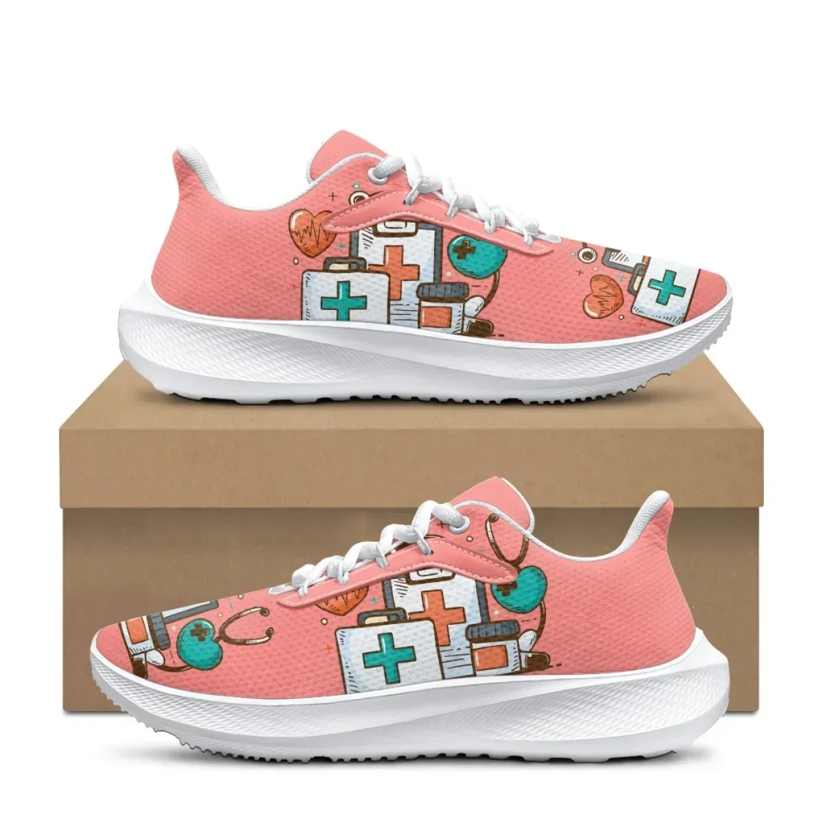 

Medical Nursing Shoes For Women Hospital Work Anti-slip Breathable Casual Flat Shoes Comfortable Lace-Up Sneakers Footwear Gift
