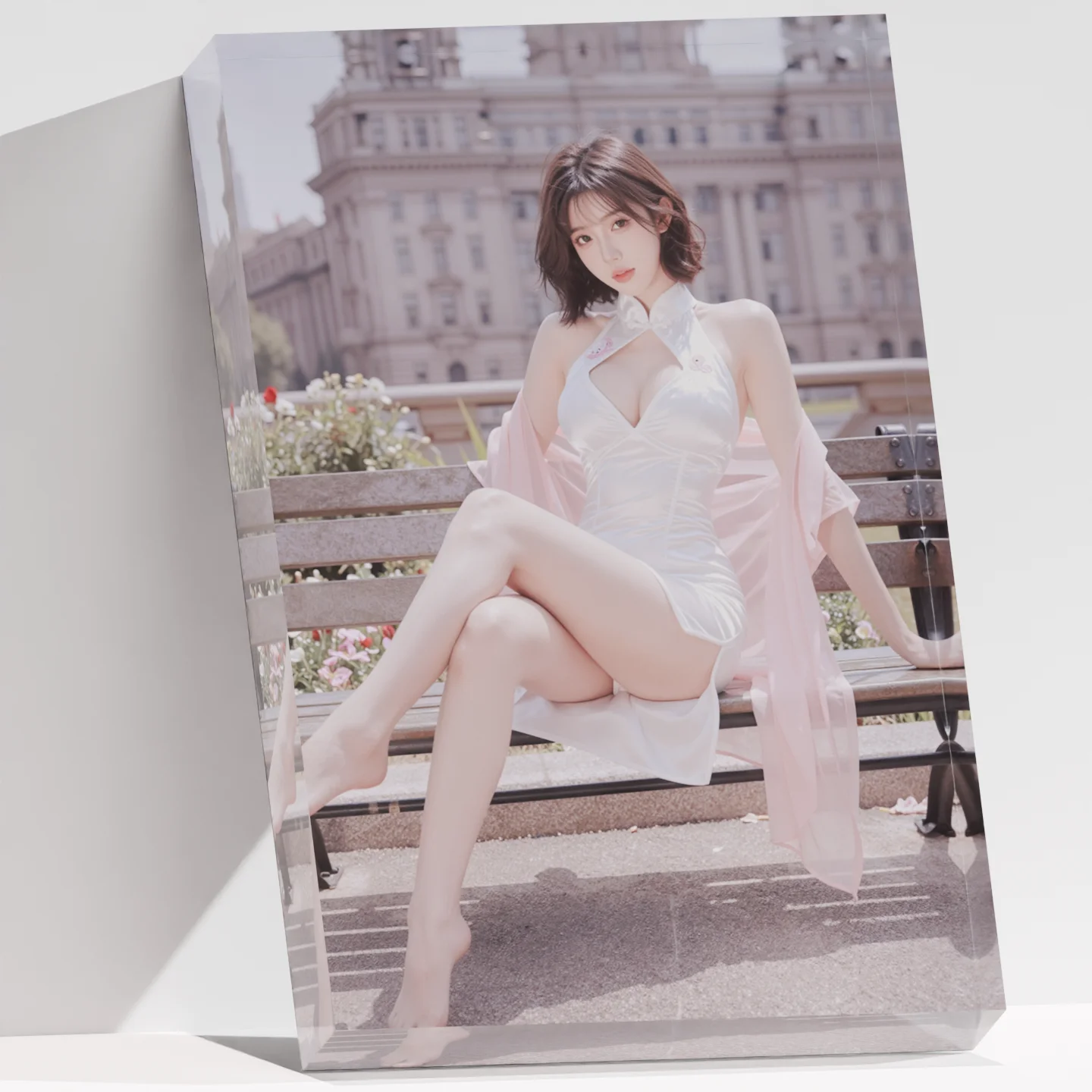 Custom AI Generated Image Thick Acrylic Plate Midjourney Prompt Masterpiece 3D Holographic Display Digital Creator Desk Gift