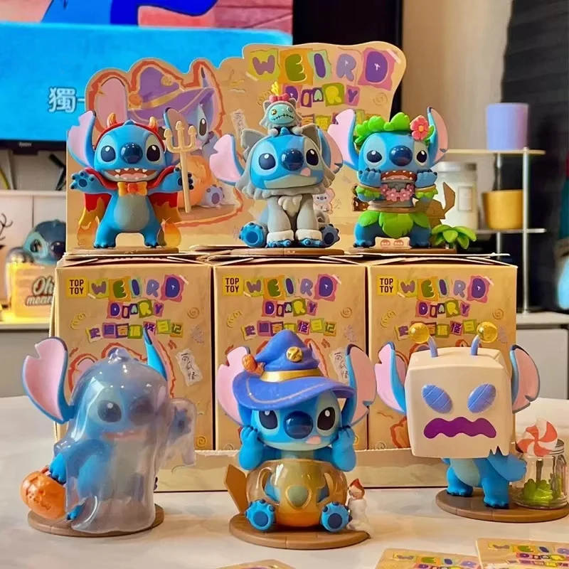 

Stitch Weird Diary Series Blind Box Anime Action Figure Mystery Box Cute Desktop Decoration Collection Surprise Gift Model Toys
