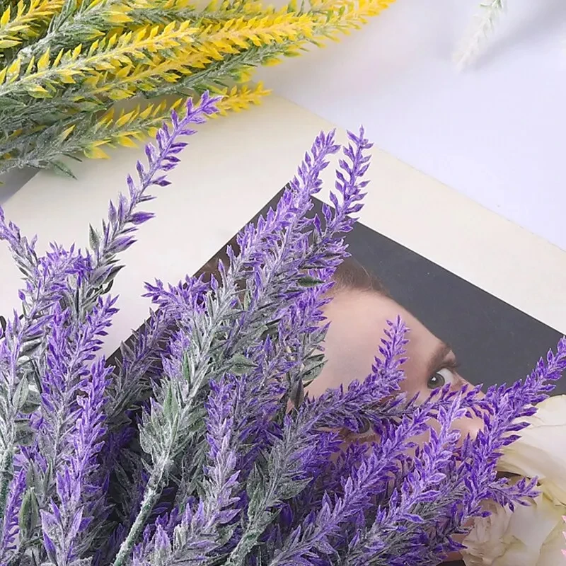 5Pcs Artificial Lavender Fake Flower Wedding Romantic Provence Decor Nordic Style Vase Storage Home Decor Bouquetl image 4