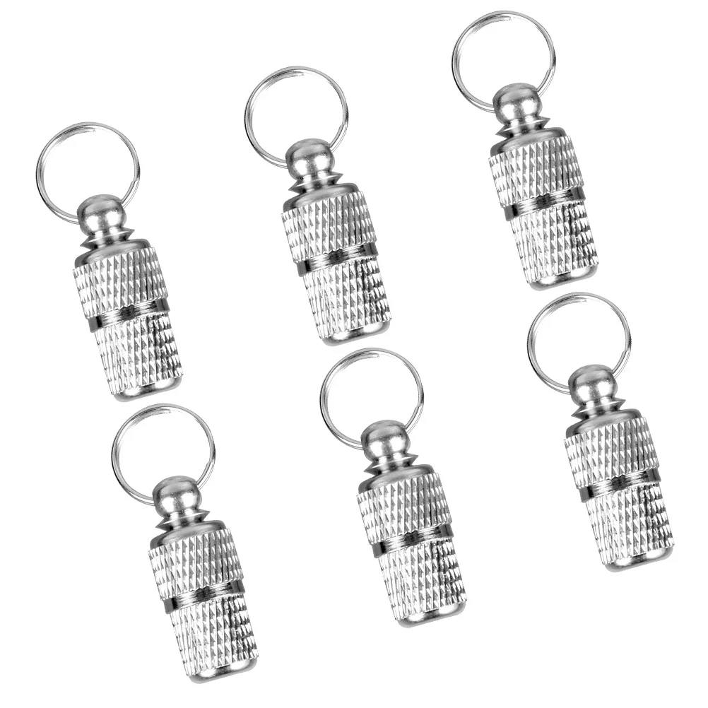 

6 Pcs Labels Dog Imitation Lost Collar ID Tags 2X08X08cm Anti-lost Tube Silver Barrel Pendant Pet