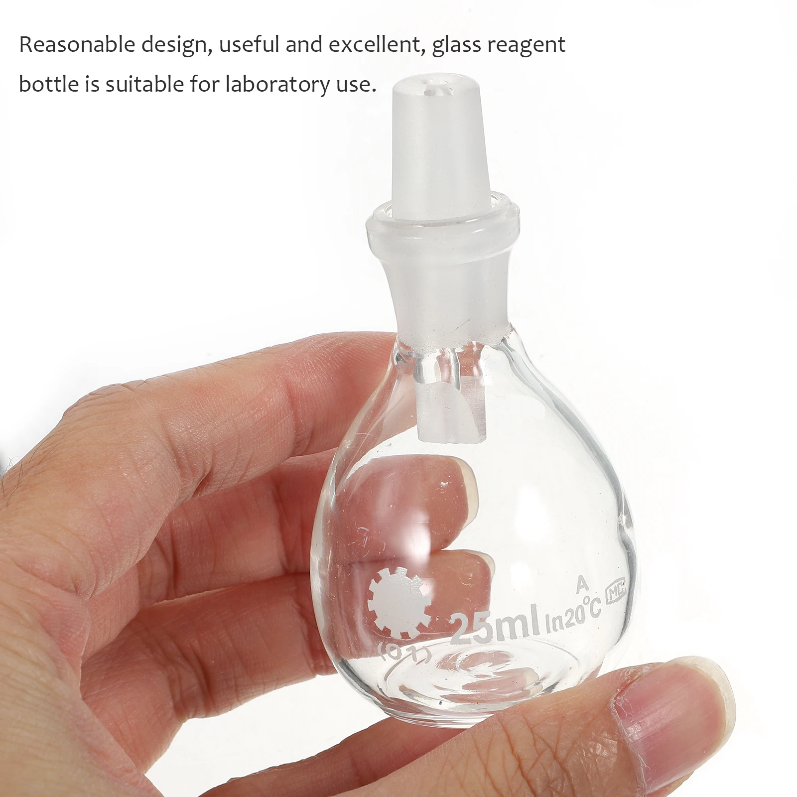 

Trustworthy Glass Pycnometer Reagent Bottle Durable Material Accurate Measurement Easy to Use Laboratory Glass Bottles