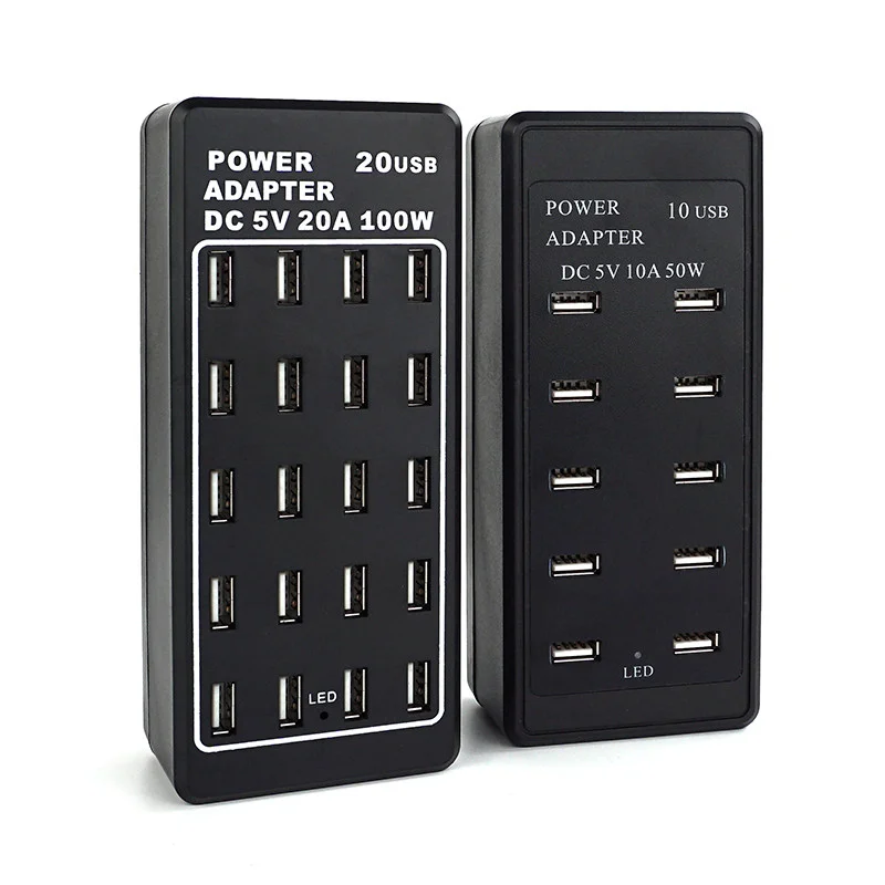 10 20 24 Ports USB Plastics Charger Station Smart USB Charger Desktop  Multi-Port Fast Charginfor Samsung/iPhone/iPad/Tab 충전기