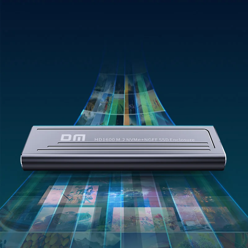 DM HD1600 M.2 NVMe/SATA Dual Protocol SSD Enclosure - USB 3.2 Gen2 Type-C 10Gbps เคสแบบไม่มีเครื่องมือ