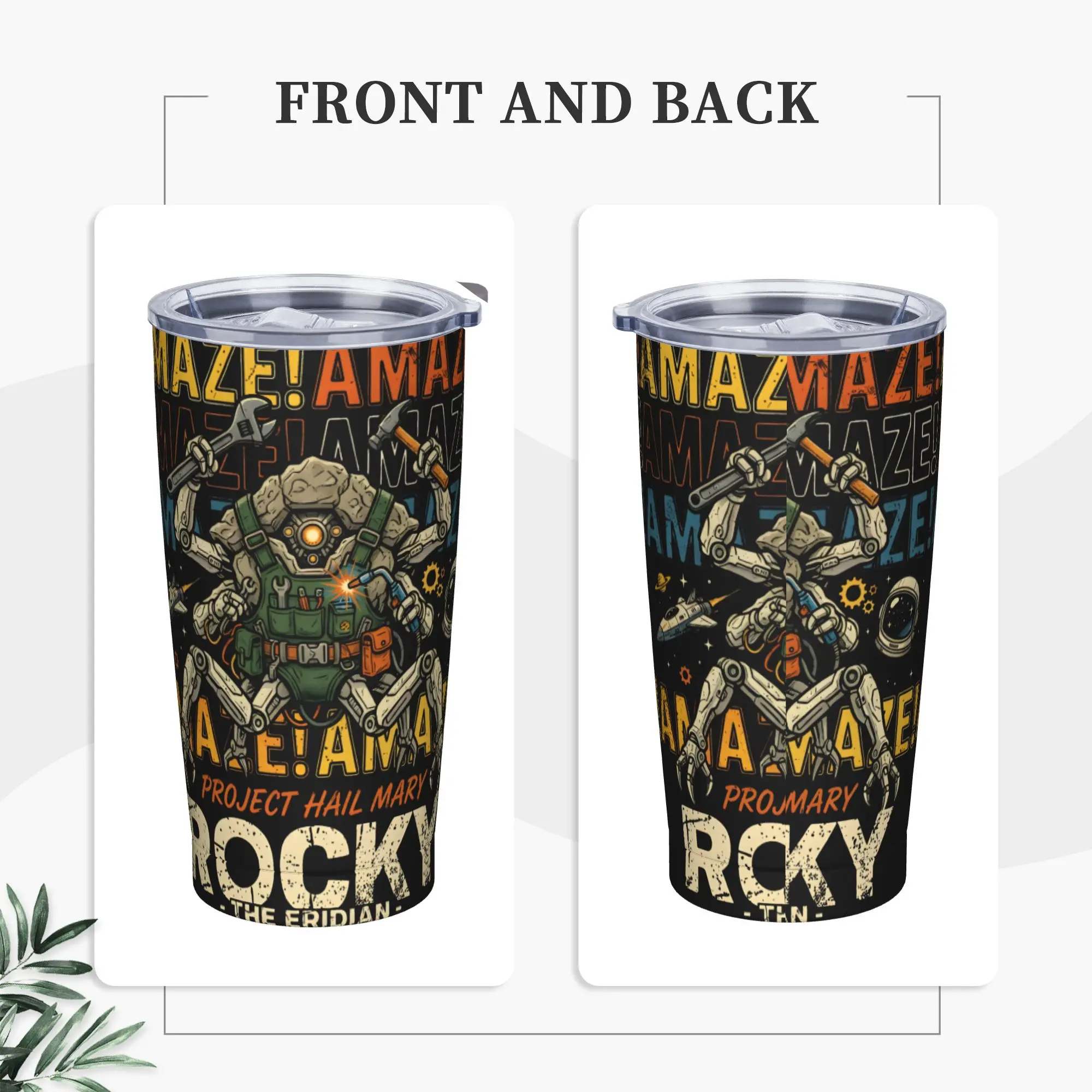 Rockys Amaze Project Hail Mary Sci Fi Insulated Tumbler with Lid  Vacuum Coffee Mugs Office Home  Bottle Cups, 20oz
