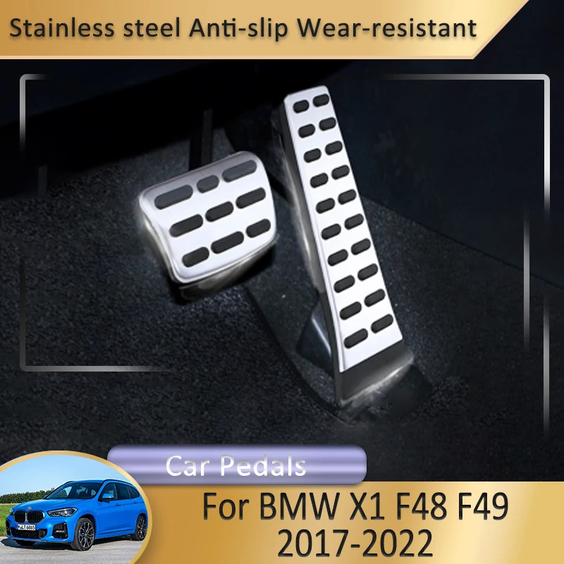 

For BMW X2 F39 2018~2023 2019 Car Interior Accessories Car Foot Fuel Accelerator Brake Pedals Cover No Drilling Car Pedals Pad