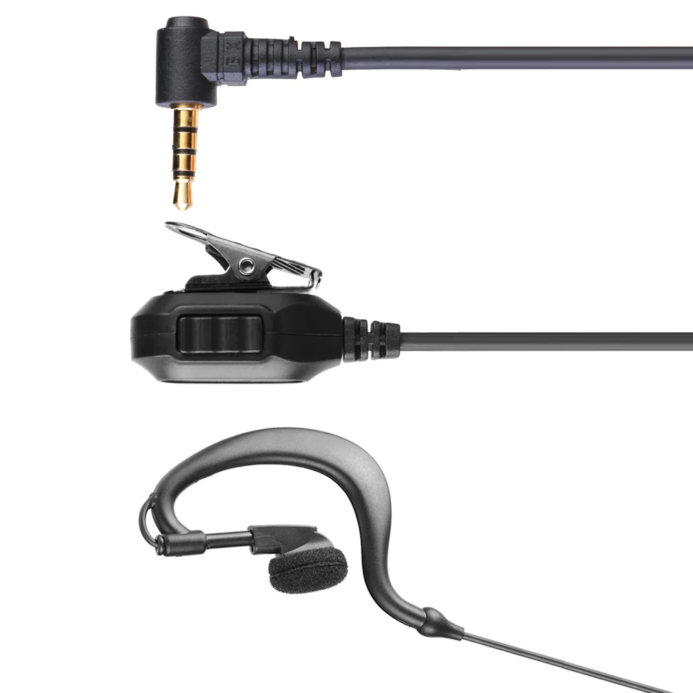 1Pin Walkie Talkie Headset with PTT Mic Earphone Walkie Talkie Headset Multifunctional Accessories for Motorola ICOM YAESU Radio