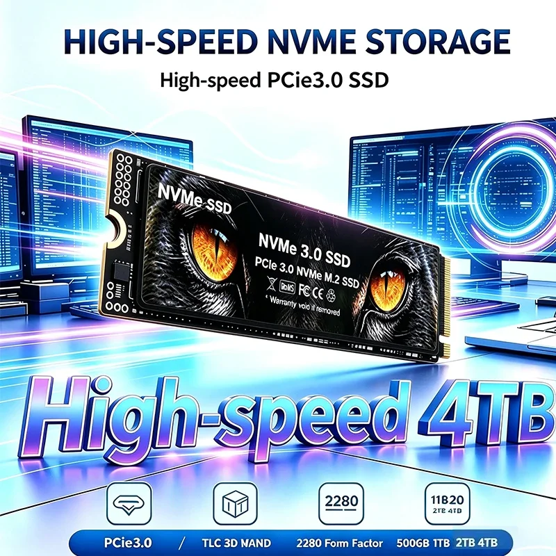 New M.2 2280 SSD NVMe SSD Internal Drive 500GB 2TB 4TB PCIe3.0 High Performance Storage Upgrade For Computer Desktop Laptop