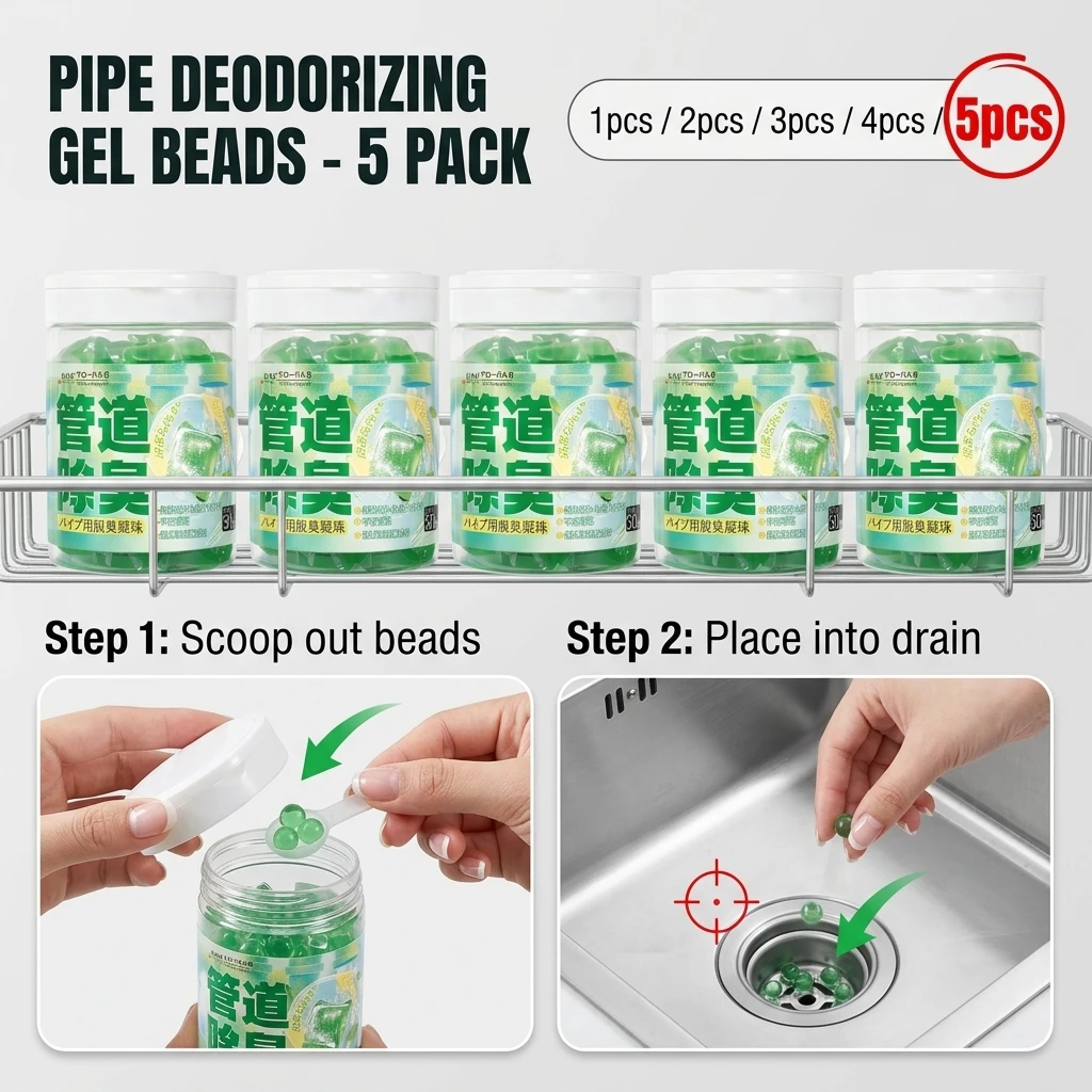 50 Count Pipeline Deodorization Beads Sewer Odor Removal Fragrance Retention Anti-Return Artifact Floor Drain Dissolution