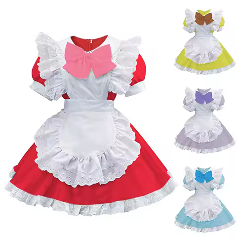 Classic Magical Girl Cosplay Costume Cute Bowknot Lace Patchwork Lolita Dress Japanese Anime Colour Blocking Waisted Short Dress