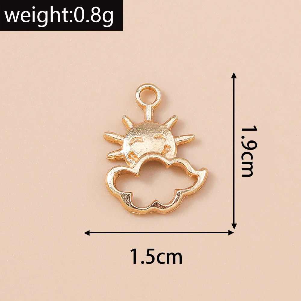 Leslie 10 Stück Gold-Silberfarbene Metall-Anhänger mit griechischen Sonnen- und Mondmotiven, Legierungs-Charms für DIY-Schmuckherstellung, Halsketten, Armbänder, handgemachtes Kunsthandwerk – Detail 13