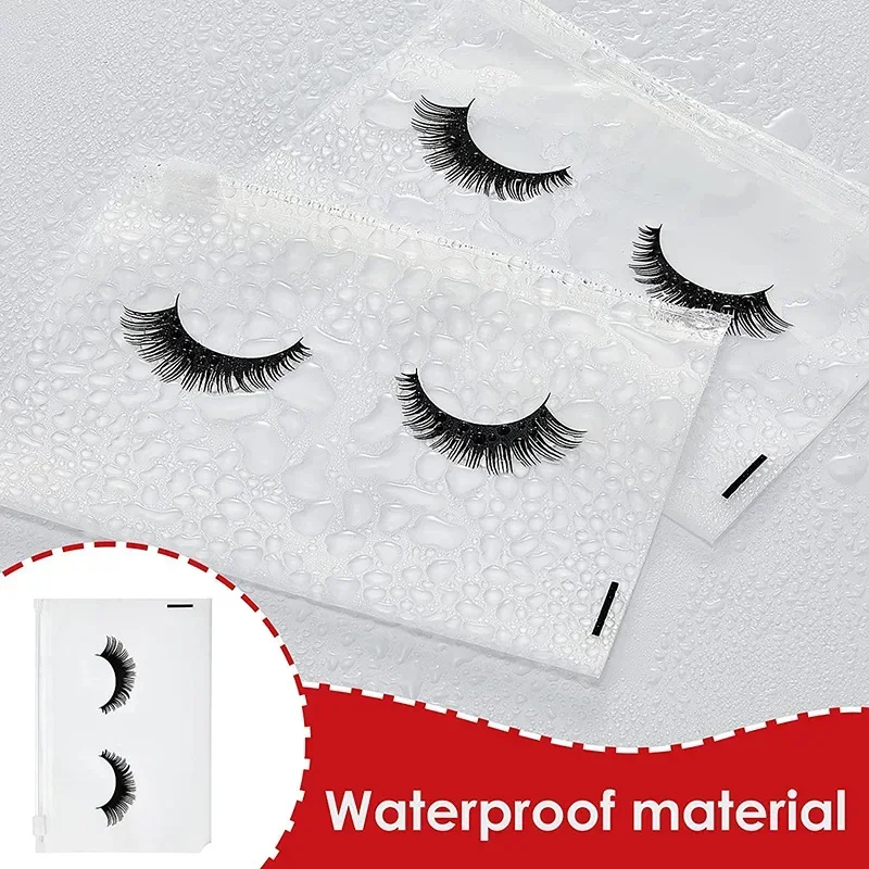 50PCS Wimpern Nachsorge Taschen Zipper Wasserdichte Wimpern Tasche Kulturbeutel Make-Up Tasche Kosmetische Reise Schönheit Liefert Geschenk Verpackung – Detail 7