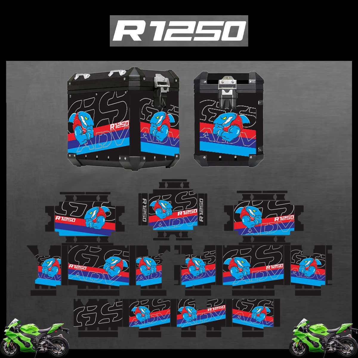 

For BMW R1250GS R1250 GS R 1250 GS 2019-2023 Adventure Reflective Sticker Protector Set Decorative sticker Aluminum BOX