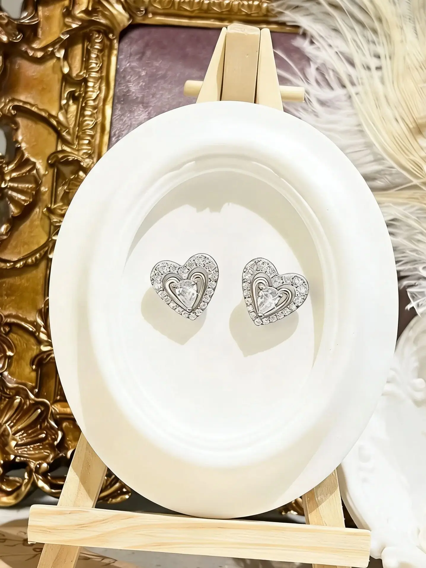 

Micro Zirconia Heart Earrings For Women - 925 Sterling Silver, Sweet Elegant Style, Ideal Holiday Birthday Present