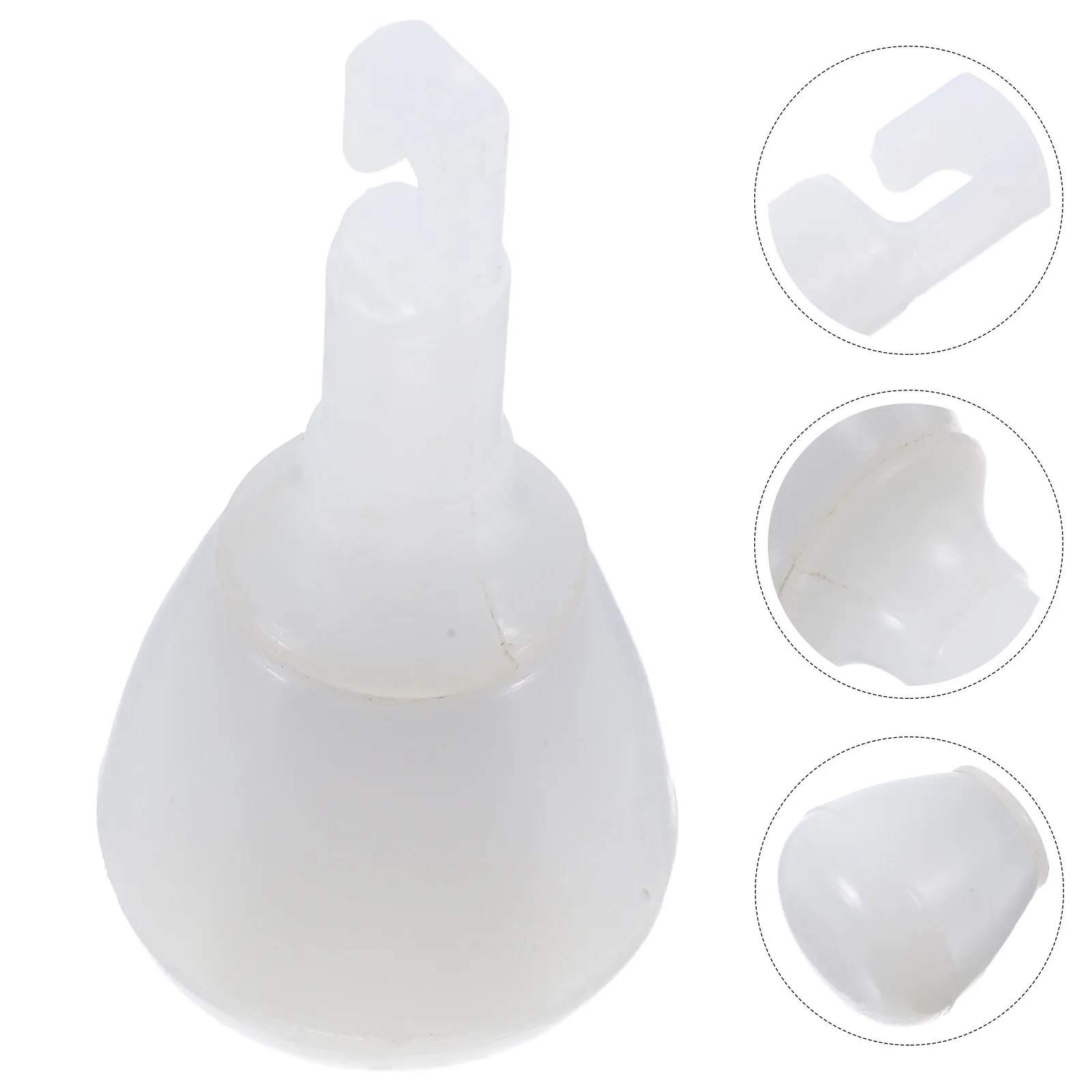 White Hook Style Cane Tip Replacement for Guiding Canes Heavy Duty Plastic Tip Stable Support for Visually Impaired Daily