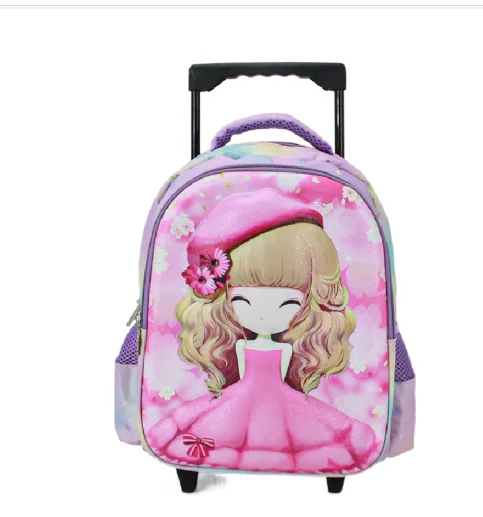 Toddler rolling backpack Travel trolley bags for little grils kids school  rolling luggage suitcase Unicorn Backpack for Girls