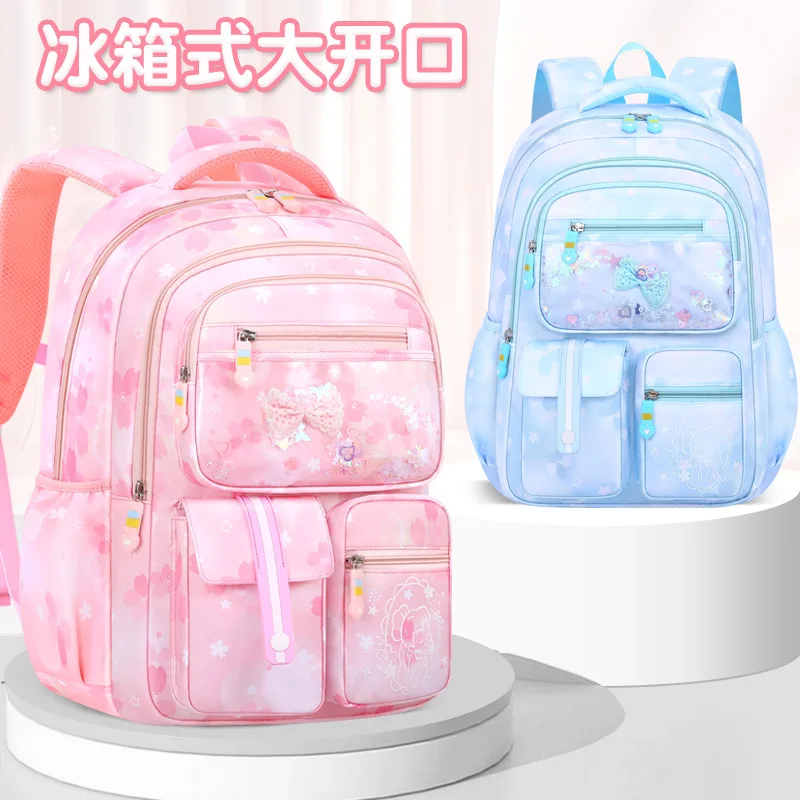 Primary Schoolbags Ins Wind Lightweight Burden Reduction Large Capacity Protection Children's Schoolbags Grades 1-6