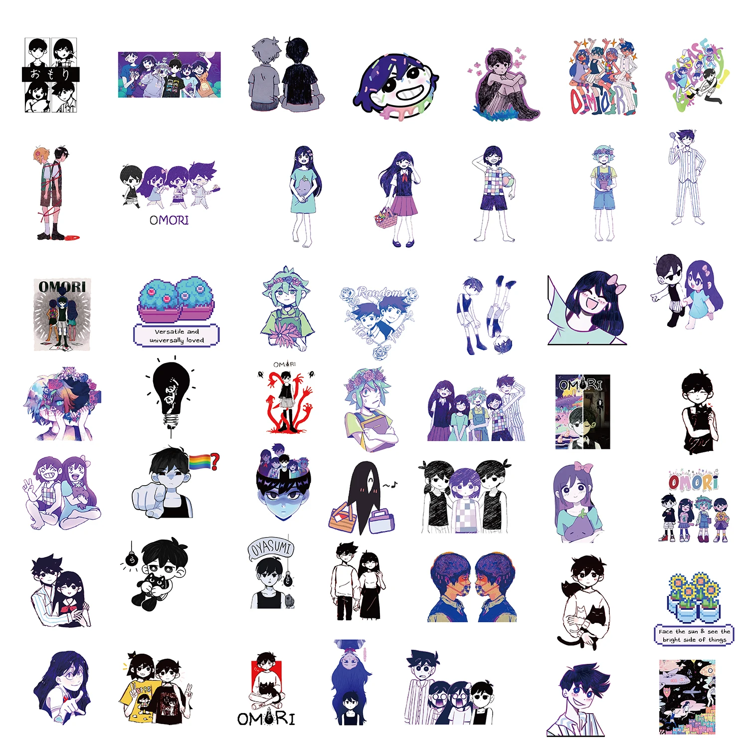 50pcs Hot Game Omori Stickers Skateboard Guitar Laptop Motorcycle Luggage Bike Car Phone Cool Sticker Kid Toy