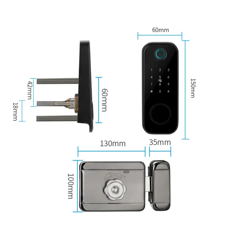 YyhcYyhcOEM Waterproof Handle Fingerprint Cerradura Inteligente Tuya Lock Ttlock APP Smart Lock Mortise Latch Doors With Locks &