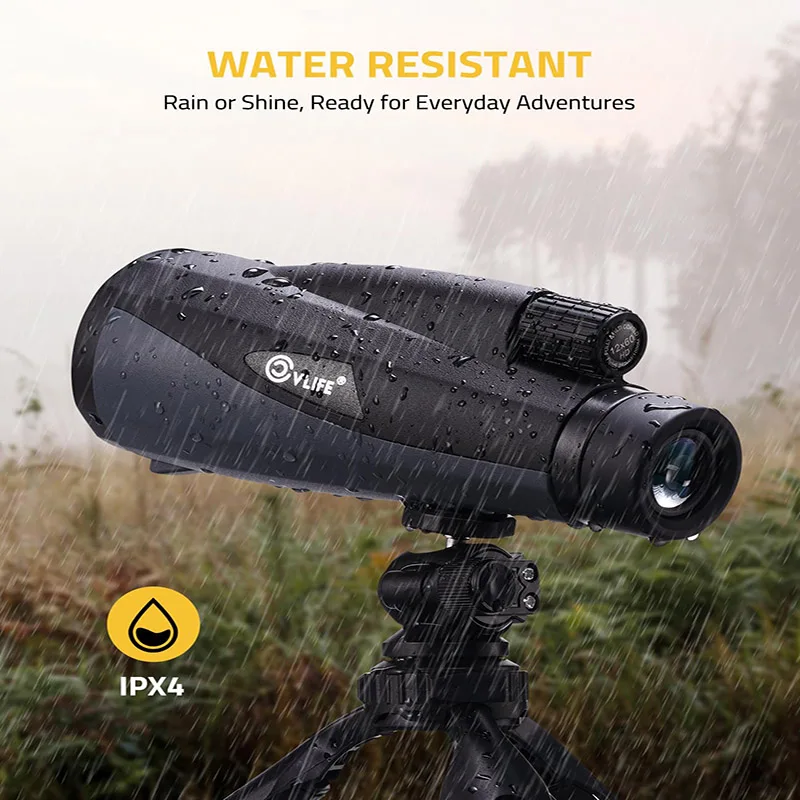 منظار أحادي 12 × 60 للبالغين عالي الطاقة مع محول الهاتف الذكي BAK4 Prism FMC عدسة ترايبود حزام اليد وشملت المشي لمسافات طويلة في الهواء الطلق