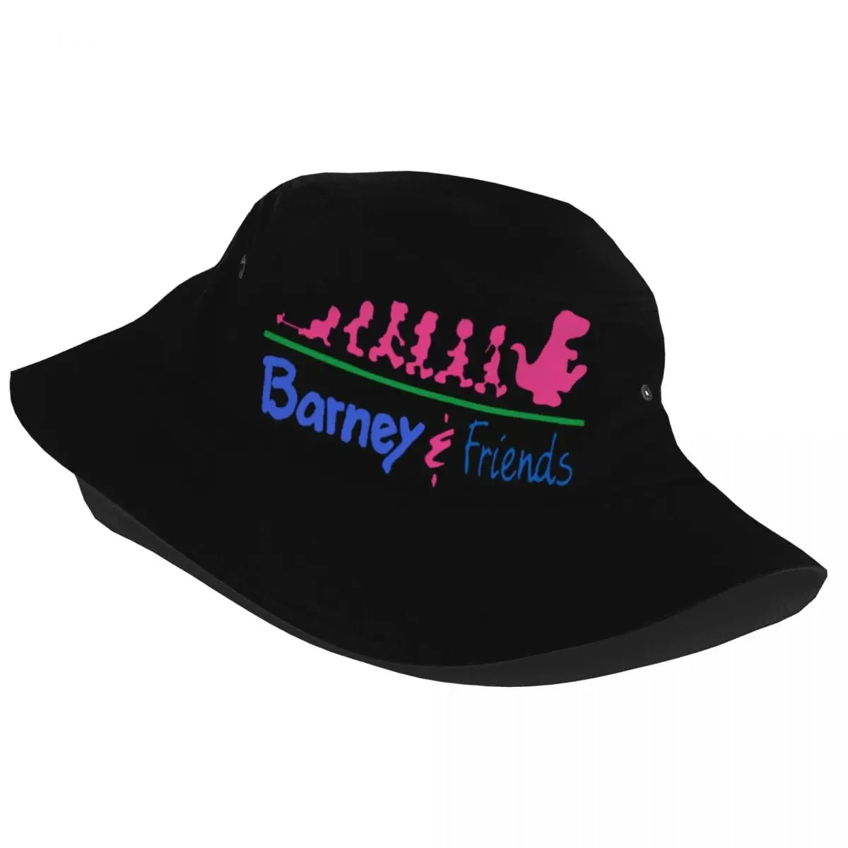 Summer Beach Vacation Getaway Headwear Barney Friends Dinosaur Cartoon Merch Bucket Hats Women Men Sun Hat Bob Fishing Cap