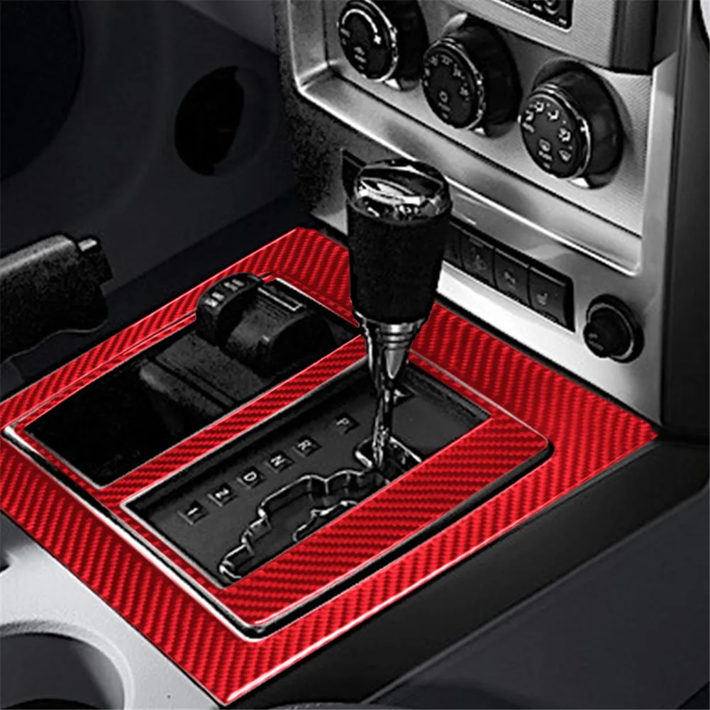 For Jeep Liberty 2008 2009 2010 2011 2012 Accessories Car Interior Carbon Fiber Trim Protective Sticker Red view 2
