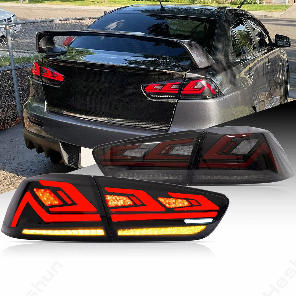 

Pair For Mitsubishi Lancer 2008-2009 2010 2011 2012 2013 2014-2015-2018 EVO X LED Taillight Assembly Sequential Rear Lamps