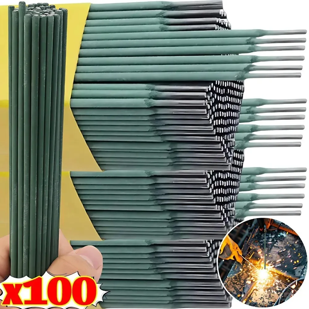 100/10PCS Universal Green Welding Electrode Solder Wires Rod Low Temperature Easy Melt Carbon Steel Cored Wire Rod Pipes Solder