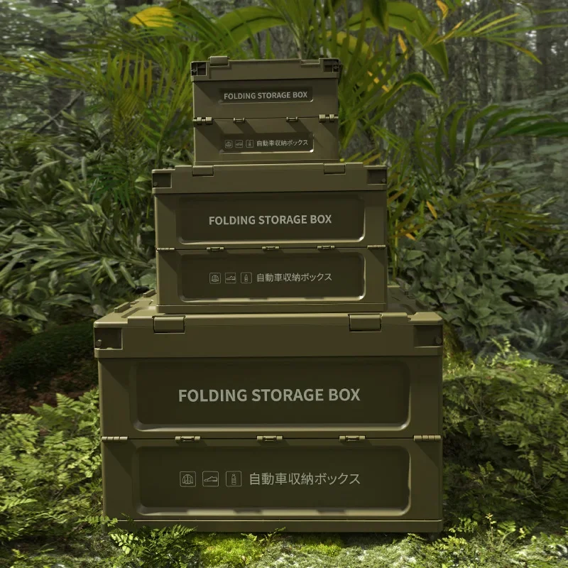 Outdoor Camping Storage Box Folding Thickened Camping Organizing Box Car Trunk Storage Box Military Storage Hikng Tools