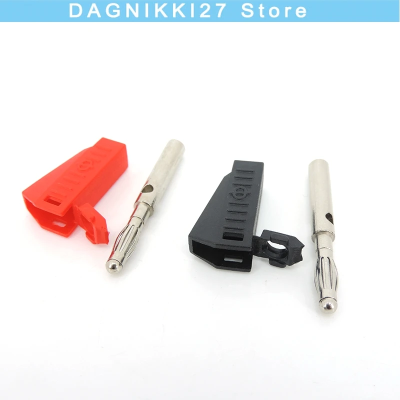 4mm Banana Plug Stackable Nickel Plated Connector Binding Post Soldering Type for Speaker red black v