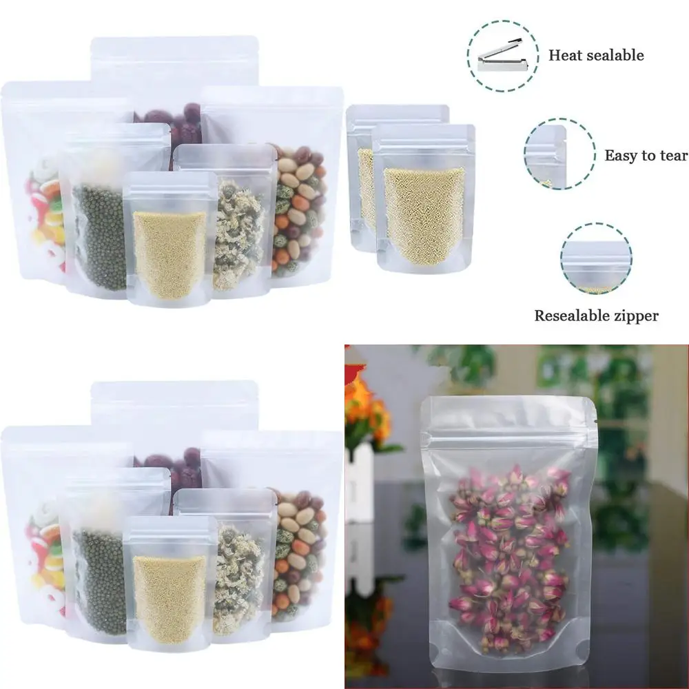 

500 штук матовых прозрачных пакетов с застежкой-молнией 3,5x5,1 дюйма с надрезом для легкого вскрытия для хранения и упаковки