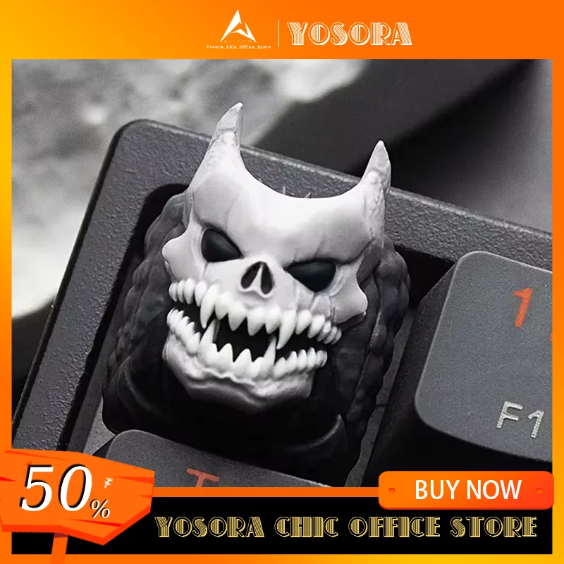 Lobo Kaiju No.8 Artisan Keycap Ghost Anime 3d Keyboard Key Caps Custom Point Resin Mechanical Keyboard Game Accessories KeyCaps