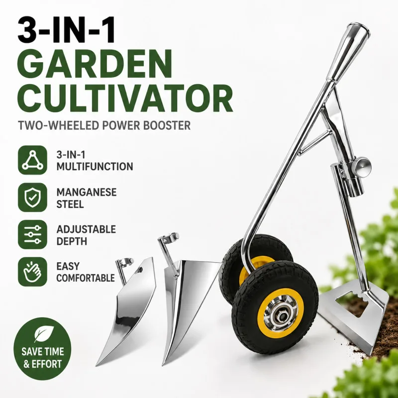 3 in 1 Hoe MultiPurpose Farming Tool For Garden Adults Agriculture Hand Tool/ For Soil Loosening Digging/Universal For Farmers