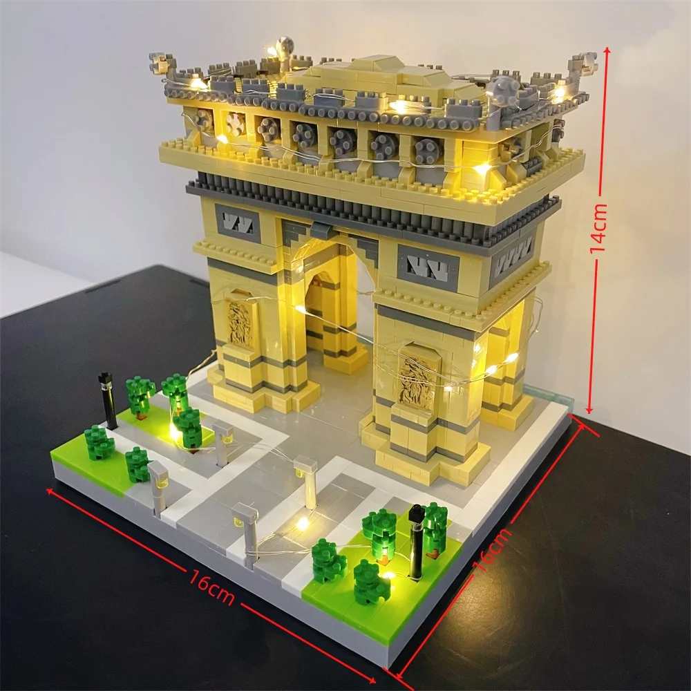 Louvre Model Micro Mini Bouwstenen Speelgoedset: LED-verlichte iconische architectuur Perfect decoratief Verlicht uw ruimte - afbeelding 1