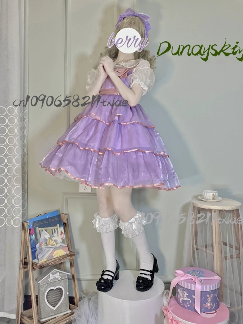 جيراي كي فستان أزرق فتاة لوليتا jsk أنيمي النساء تأثيري ازياء عالية الجودة kawaii فستان الأميرة هالوين تأثيري اليومي