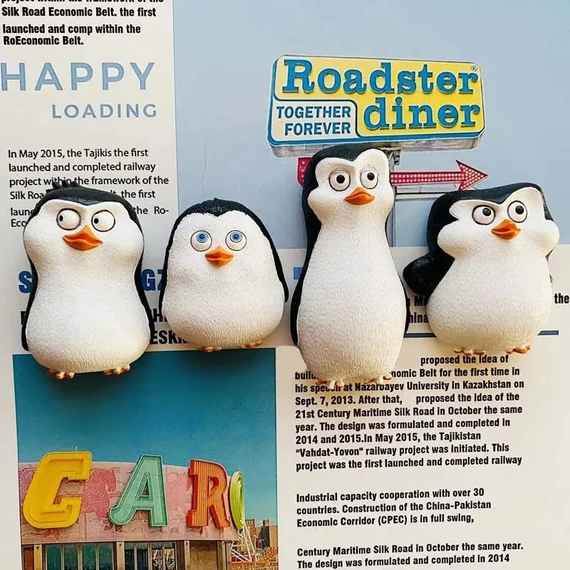 

Магнит на холодильник из 3D-смолы «Пингвин с Мадагаскара»: милый мультяшный аниме-персонаж, уникальный креативный коллекционный сувенир, украшение для дома и декора холодильника