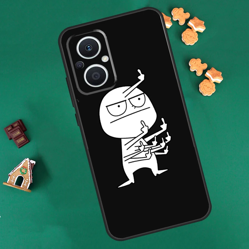 Funny Man Middle Finger Case For OPPO Reno 8 10 Pro 4Z 5Z 8T 4 5 6 7 Lite OPPO Find X6 Pro X3 X2 Neo X5 Lite Cover image 5