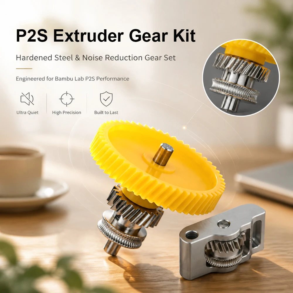 

For Bambu Lab P2S Extruder Gear Kit Integrated Nickel Plating Hardened Steel Gear For Bambulab P2S 3D Printer Replacement Parts