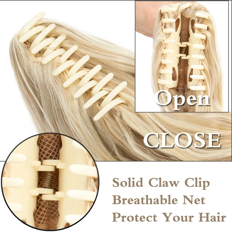 Claw Clip On Ponytails Extension Wavy Ponytails Hair 14/20Inches Synthetic Blonde Hair Natural Extension Hair Clip For Women