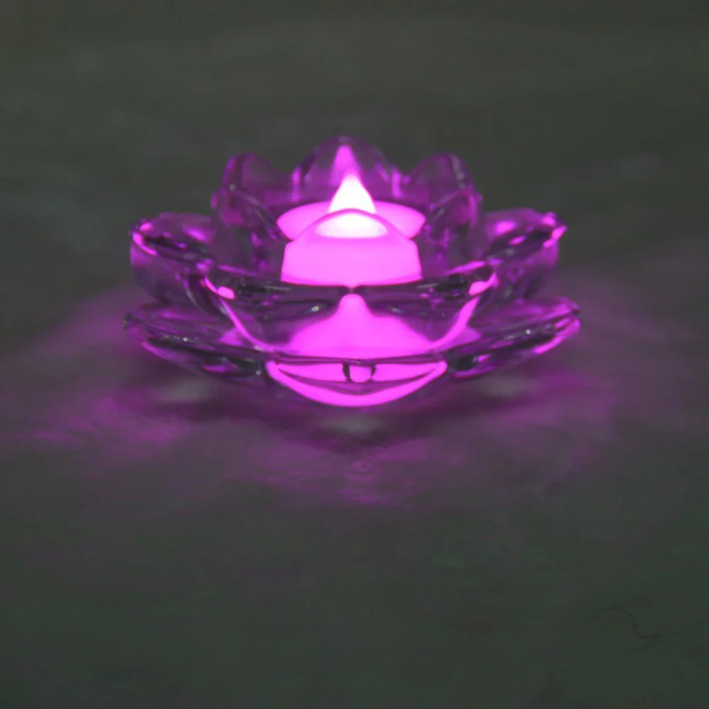 أصحاب زجاج اللوتس الأنيقة شفافة واضحة وحرفية فريدة من نوعها حامل ديكور المنزل حامل شمع