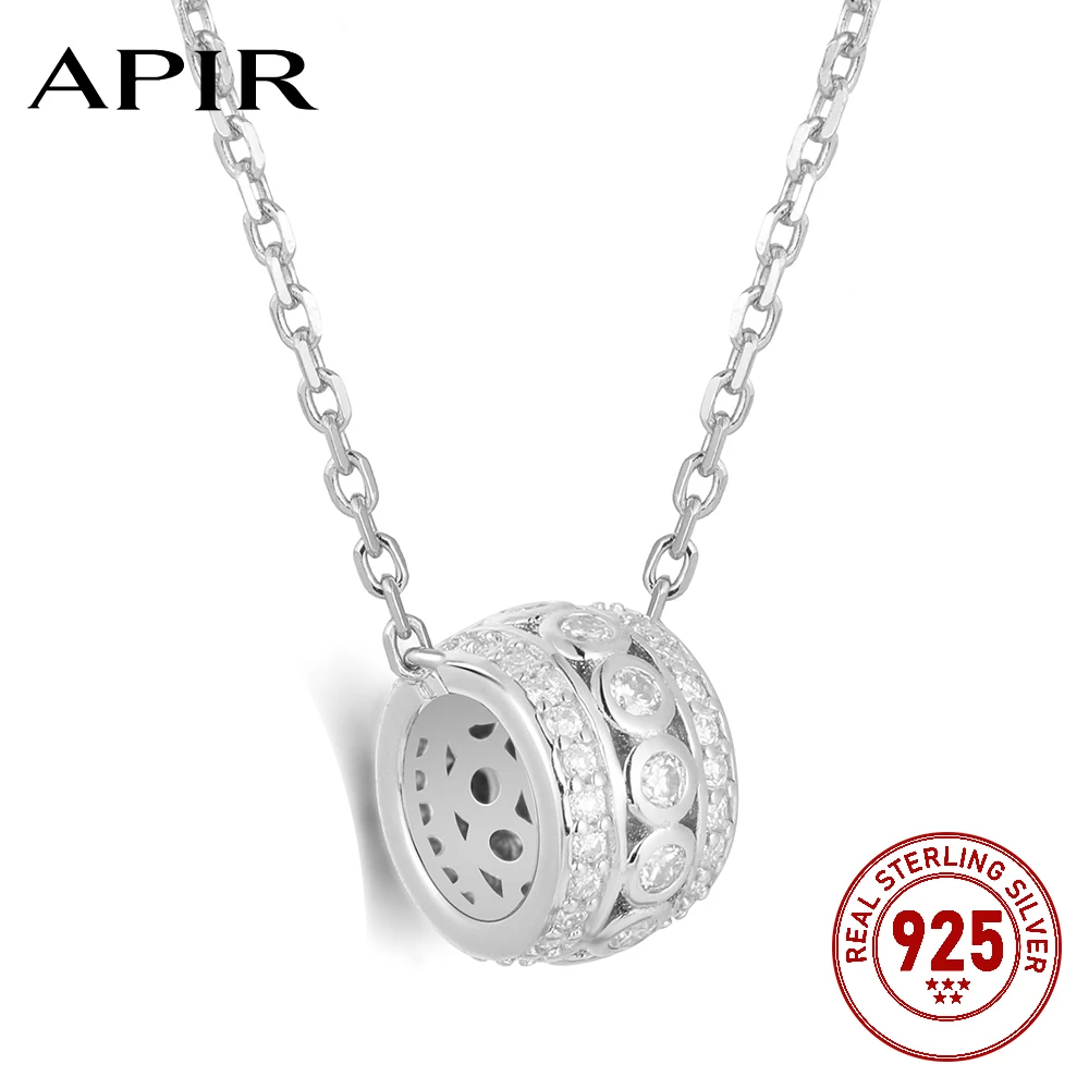 

APIR Eternal Series Small Waist Moissanite Necklace 925 Sterling Silver White Gold Plated Original Women's Gift Diamond Necklace