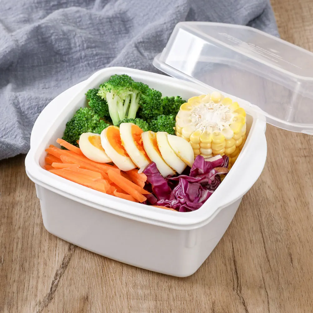 

Vegetable Steamer Box Microwave Safe Bpa Free Plastic Kitchen Steaming Container Healthy Cooking Small Family Meals Double