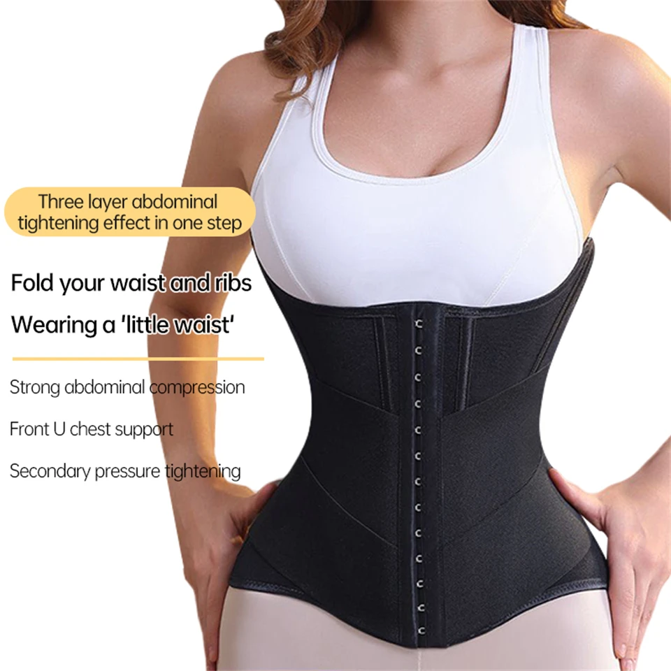 Becirzet Hochelastischer Taillentrainer für Frauen, Körperformer, Bauchkontraktion, Front-U-Bruststütze, Reduktionsgürtel – Detail 2