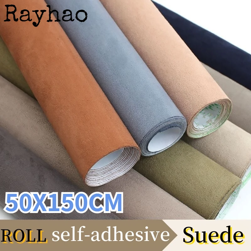 Suede Self-adhesive Vinyl Packaging Film Car Suede Sticker Leather Four-sided Telescopic Decoration Auto Roof Door Diy Handmade