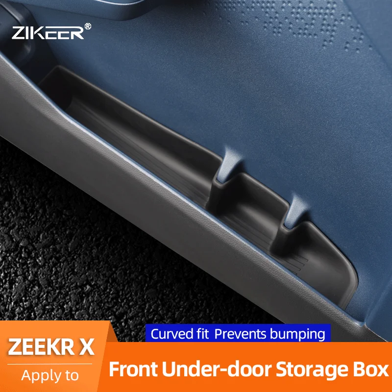 Front Under-door Storage Box For ZEEKR X Soft Plastic Material Black Auto Interior Accessories