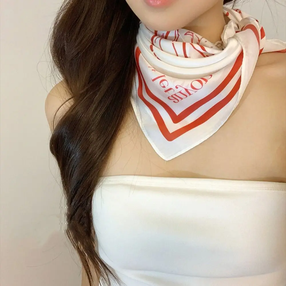 

Elegant Sweet Y2k Print Turban Bow All-match Printed Headscarf Headband Chest Scarf Small Square Scarf Spice Girls