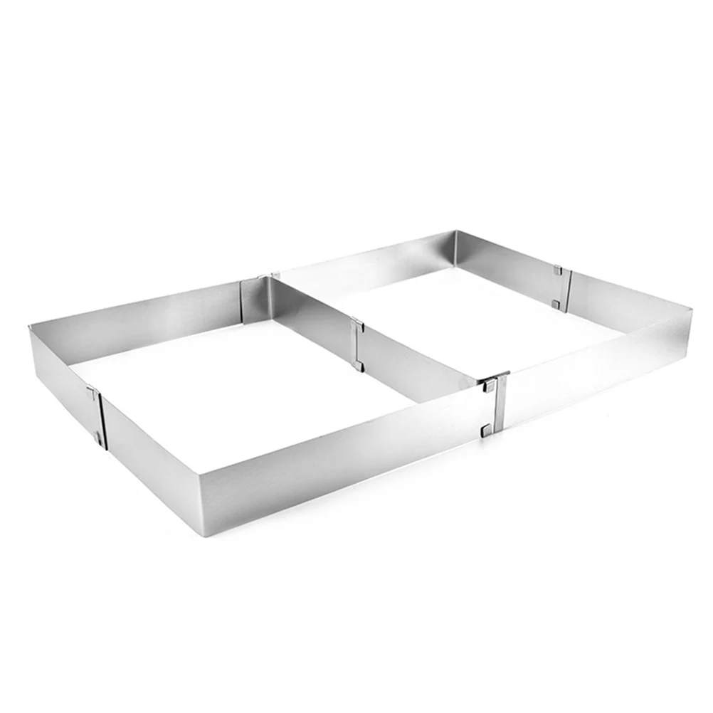 

Stainless Steel Adjustable Cake Mold Square Mousse Cutter Baking Ring Detachable Heat Resistant Premium Quality For Diy