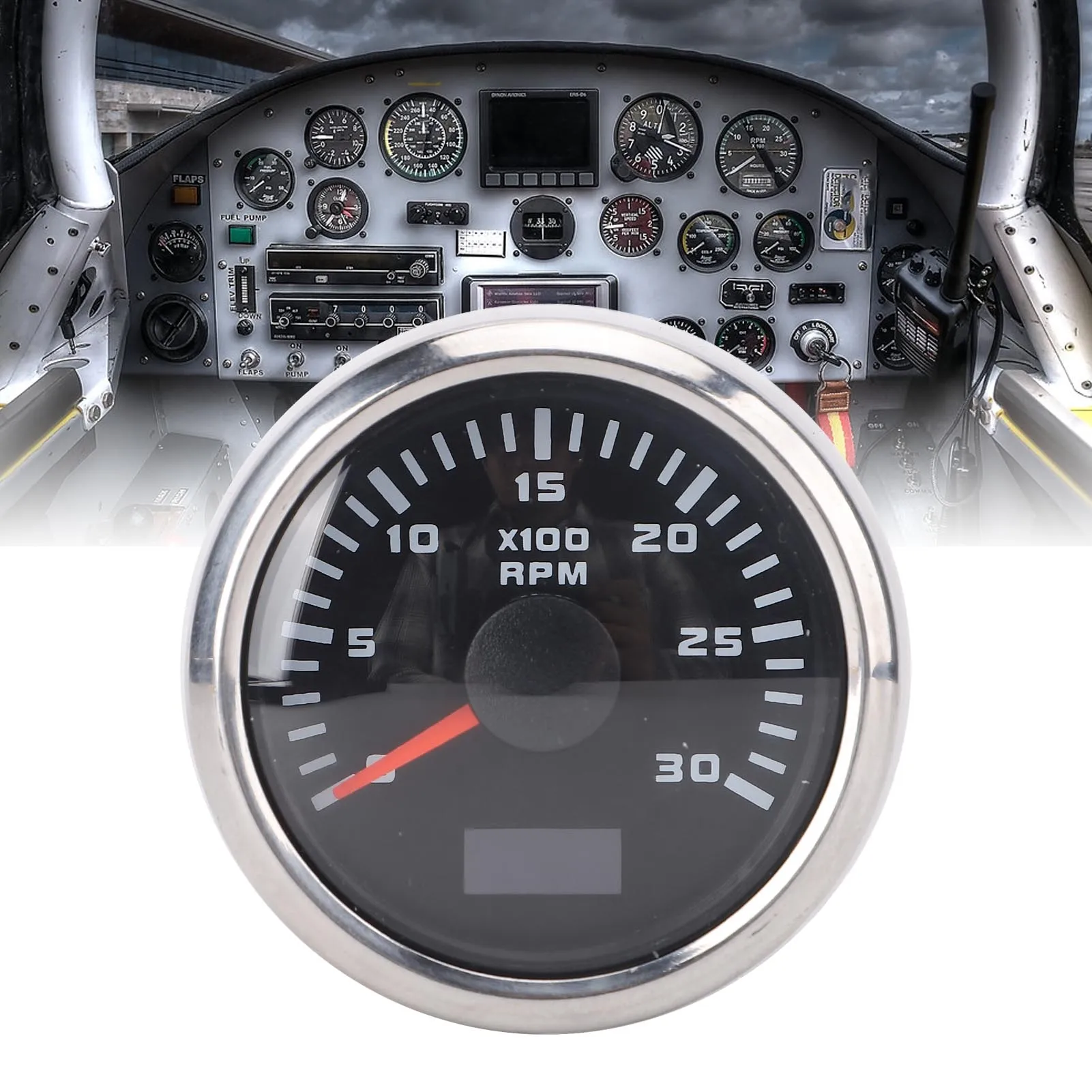 52mm Tachometer 3000RPM  9 to 32V 7 Color Backlight with Hour Meter for Truck Tractor Car Boat Car Tacho Meter Car Tachometer