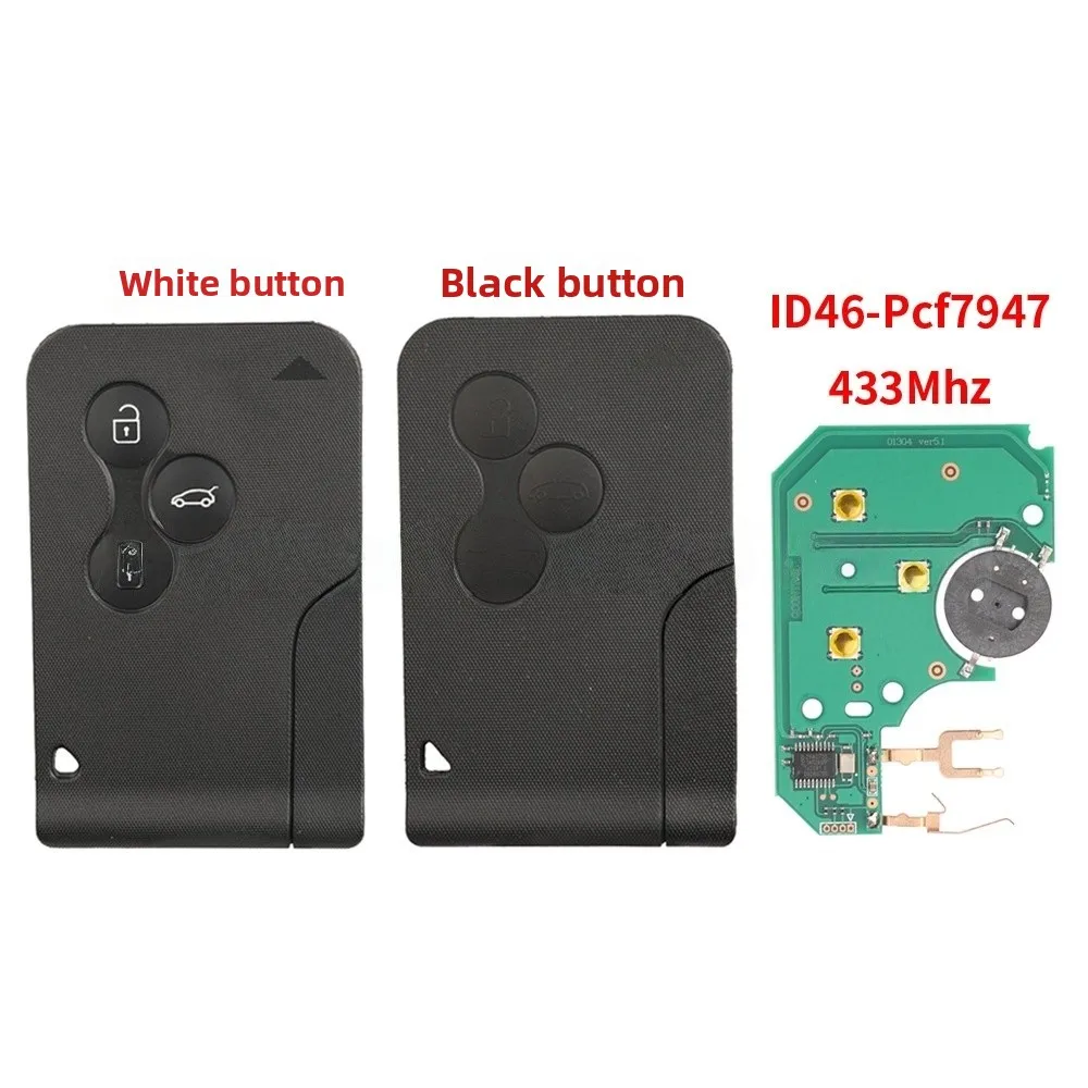 

Suitable for Renault 3-key Megane remote control car key 433MhzID46 chip PCF7947 chip buckle